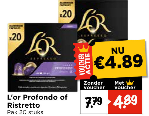Douwe Egberts L Or   koffiecups folder aanbieding bij  Vomar - details