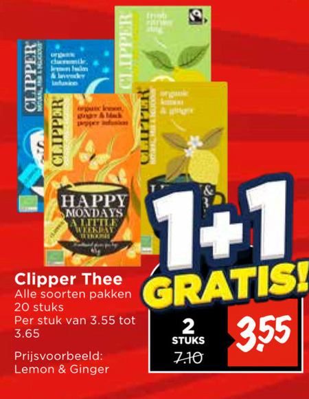 Clipper   thee folder aanbieding bij  Vomar - details