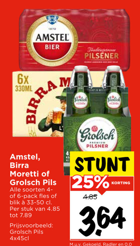Amstel   blikje bier, radler bier folder aanbieding bij  Vomar - details