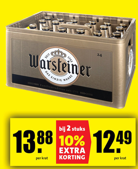 Warsteiner   krat bier folder aanbieding bij  Boni - details