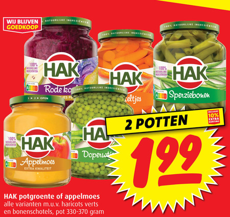 Hak   sperziebonen, appelmoes folder aanbieding bij  Boni - details