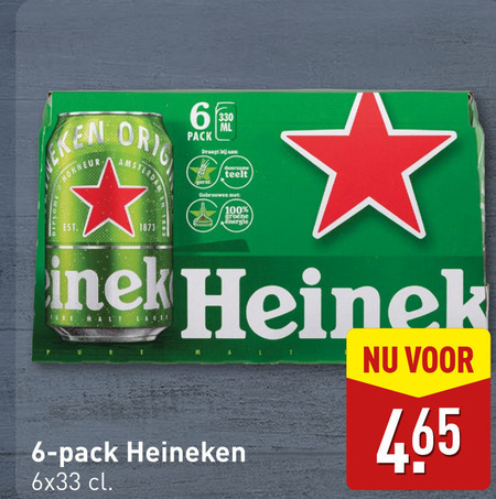 Heineken   blikje bier folder aanbieding bij  Aldi - details