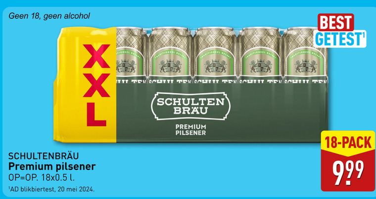 Schultenbrau   blikje bier folder aanbieding bij  Aldi - details