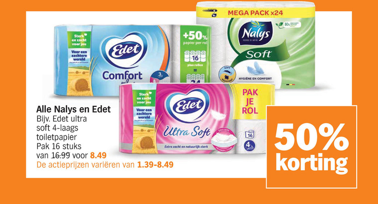 Nalys   keukenpapier, toiletpapier folder aanbieding bij  Albert&nbsp;Heijn - details