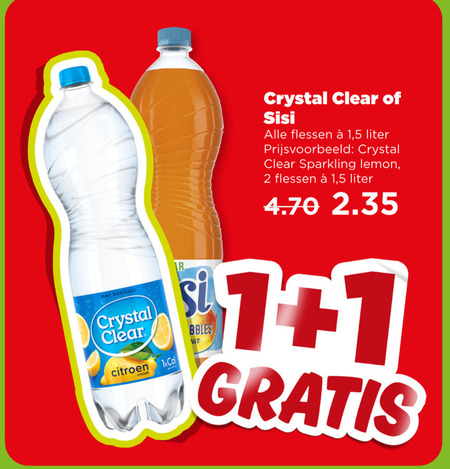 Crystal Clear   fruitdrank folder aanbieding bij  Plus - details