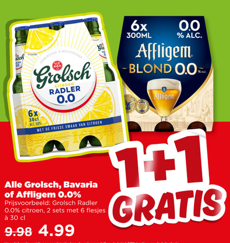 Affligem   alcoholvrij bier folder aanbieding bij  Plus - details