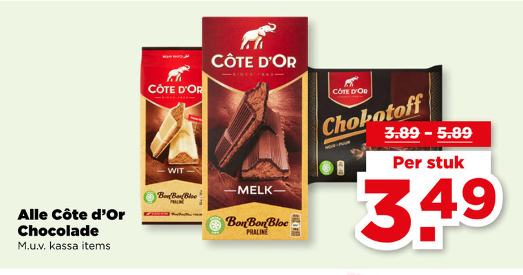 Cote D Or   chocolade folder aanbieding bij  Plus - details