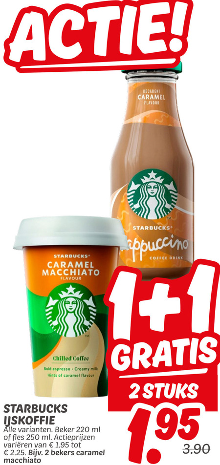 Starbucks   ijskoffie folder aanbieding bij  Dekamarkt - details