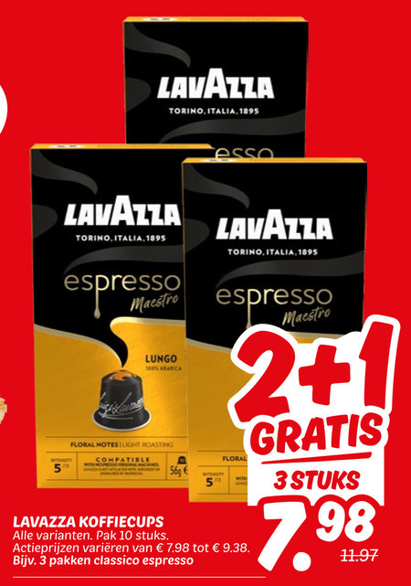 Lavazza   koffiecups folder aanbieding bij  Dekamarkt - details