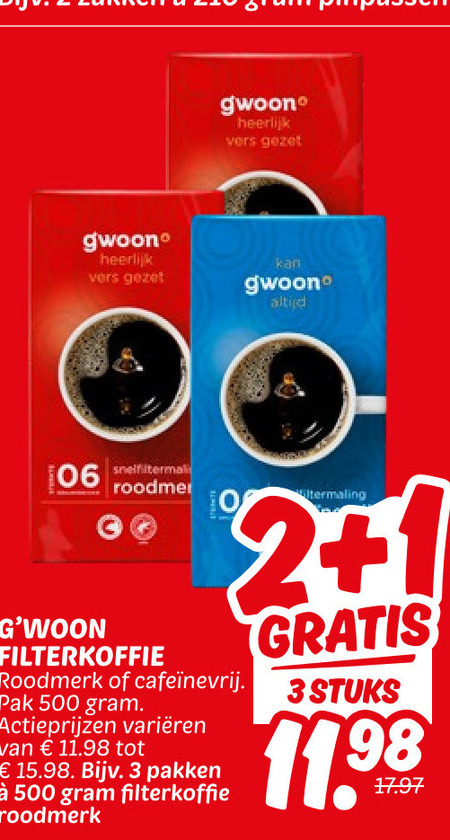 Gwoon   koffie folder aanbieding bij  Dekamarkt - details