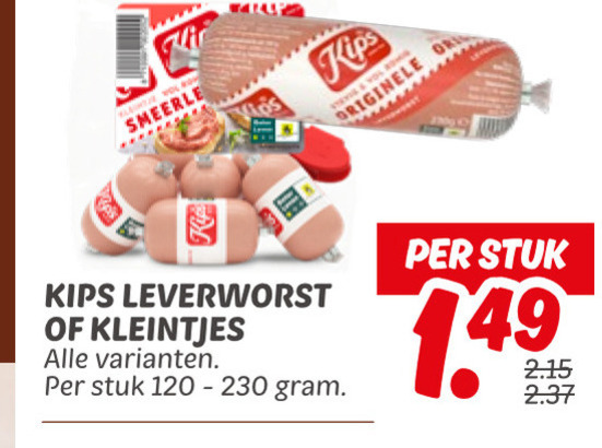 Kips   leverworst folder aanbieding bij  Dekamarkt - details