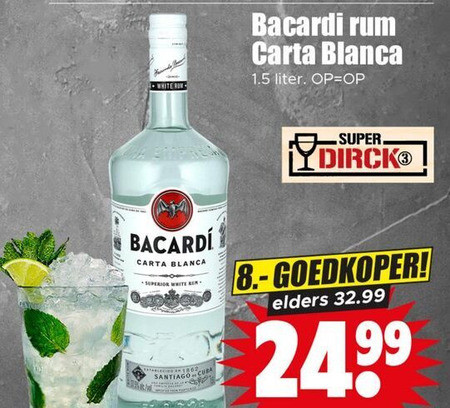 Bacardi   rum folder aanbieding bij  Dirk - details
