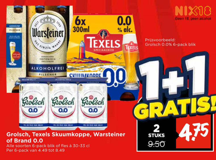 Warsteiner   alcoholvrij bier folder aanbieding bij  Vomar - details