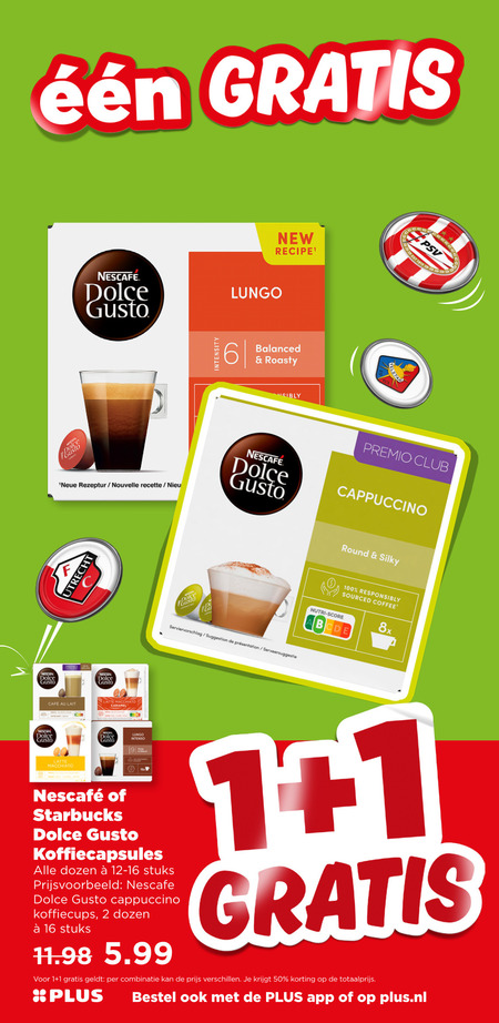 Nescafe   dolce gusto capsules folder aanbieding bij  Plus - details