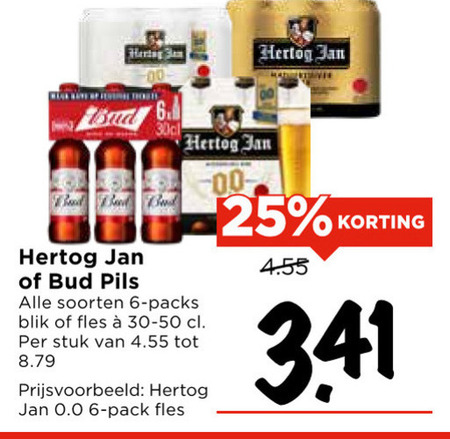 Bud   blikje bier, alcoholvrij bier folder aanbieding bij  Vomar - details