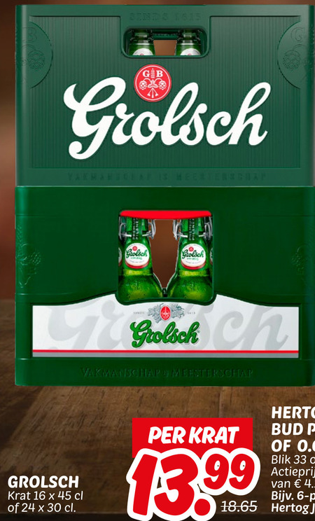 Grolsch   krat bier folder aanbieding bij  Dekamarkt - details