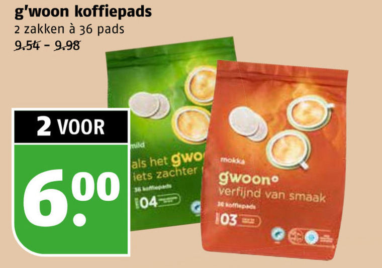 Gwoon   koffiepad folder aanbieding bij  Poiesz - details