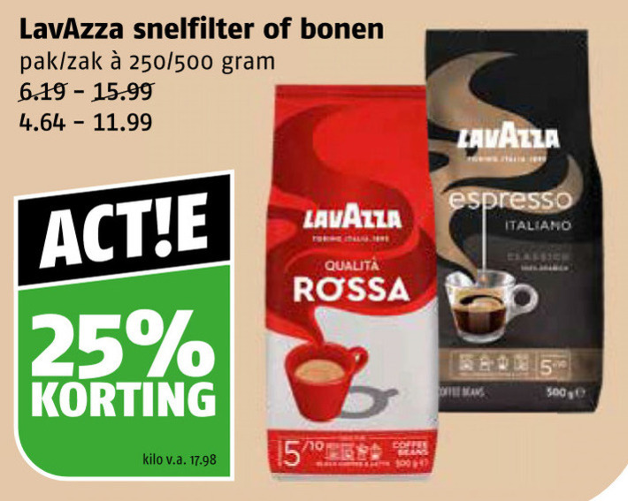 Lavazza   koffie, koffiebonen folder aanbieding bij  Poiesz - details