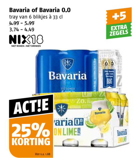 Bavaria   alcoholvrij bier, blikje bier folder aanbieding bij  Poiesz - details