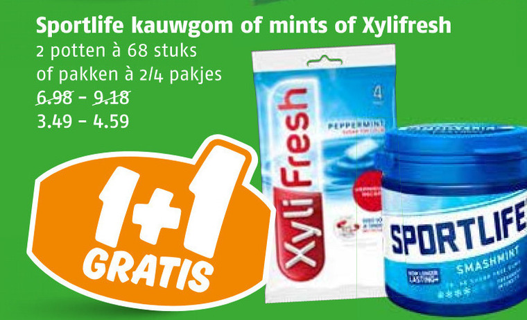 Sportlife   kauwgom folder aanbieding bij  Poiesz - details