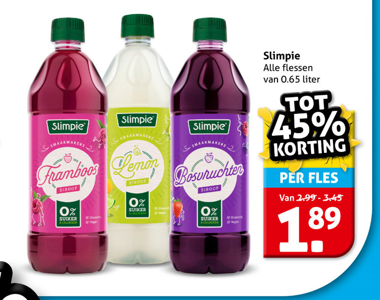 Slimpie   limonadesiroop folder aanbieding bij  Hoogvliet - details