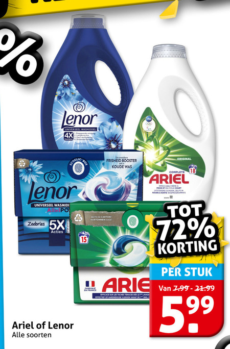 Lenor   wasmiddel folder aanbieding bij  Hoogvliet - details