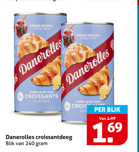 Danerolles   croissantdeeg folder aanbieding bij  Hoogvliet - details