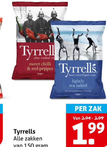 Tyrells   chips folder aanbieding bij  Hoogvliet - details