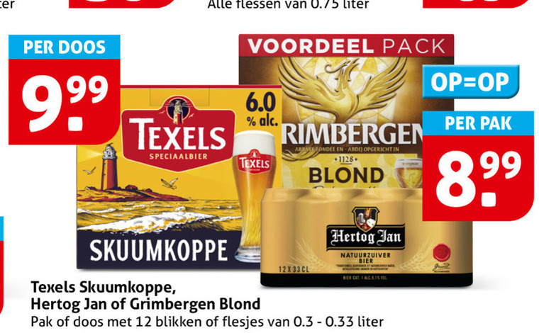 Texels   blikje bier, speciaalbier folder aanbieding bij  Hoogvliet - details