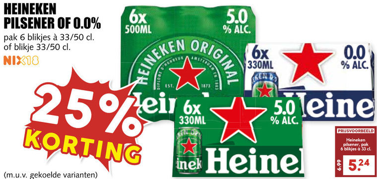 Heineken   blikje bier folder aanbieding bij  MCD Supermarkt Basis - details