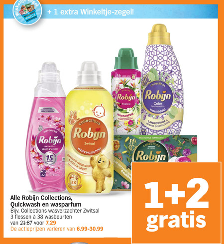 Robijn   wasverzachter, wasmiddel folder aanbieding bij  Albert Heijn - details