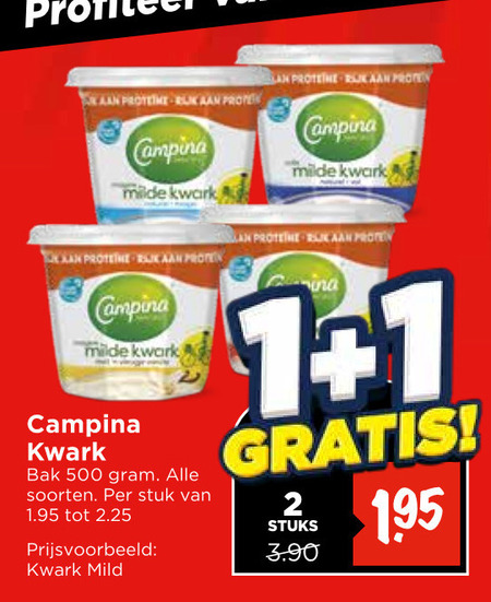 Campina   kwark folder aanbieding bij  Vomar - details