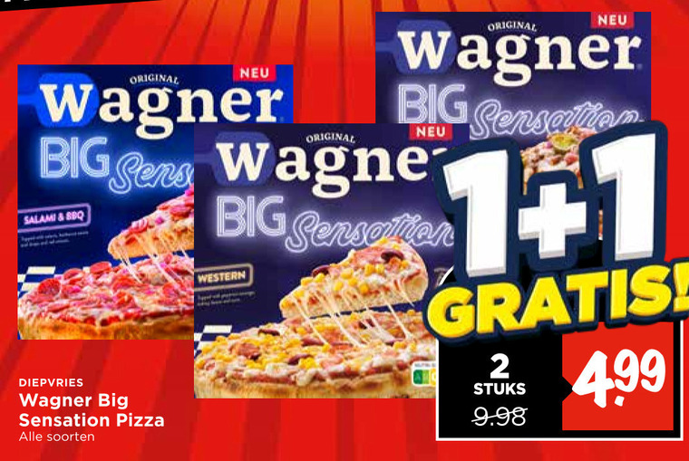 Wagner   diepvriespizza folder aanbieding bij  Vomar - details