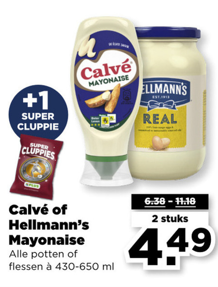 Calve   mayonaise folder aanbieding bij  Plus - details