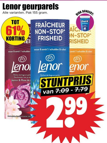 Lenor   wasverzachter folder aanbieding bij  Dirk - details