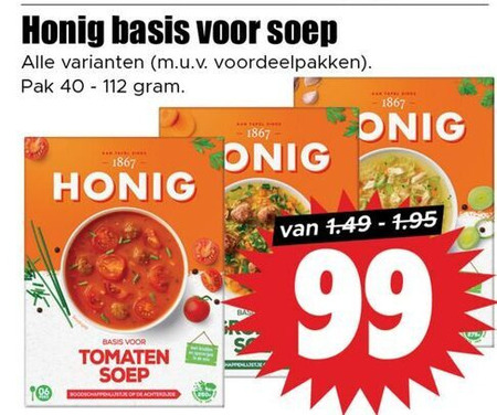 Honig   soep folder aanbieding bij  Dirk - details
