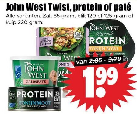 John West   tonijn in blik folder aanbieding bij  Dirk - details