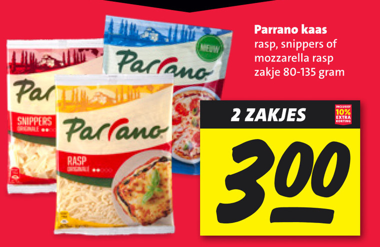 Parrano   geraspte kaas folder aanbieding bij  Nettorama - details