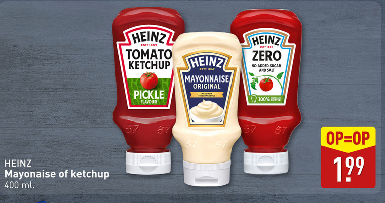Heinz   mayonaise, tomatenketchup folder aanbieding bij  Aldi - details