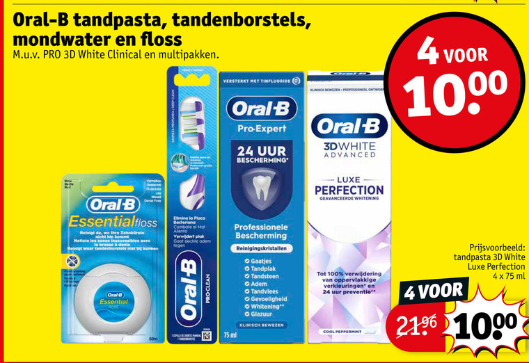 Oral-B   flosdraad, tandpasta folder aanbieding bij  Kruidvat - details