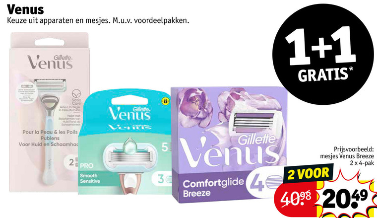 Gillette Venus   scheermesjes folder aanbieding bij  Kruidvat - details