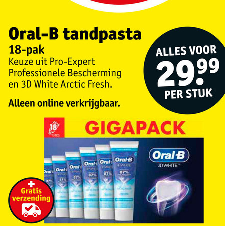 Oral-B   tandpasta folder aanbieding bij  Kruidvat - details