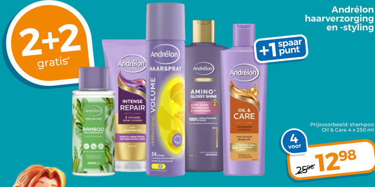 Andrelon   haarverzorging, shampoo folder aanbieding bij  Trekpleister - details