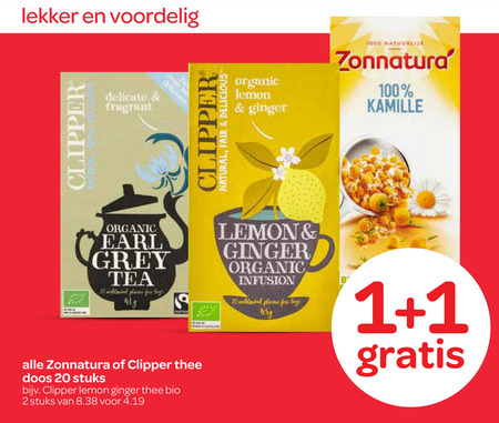 Clipper   thee folder aanbieding bij  Spar - details