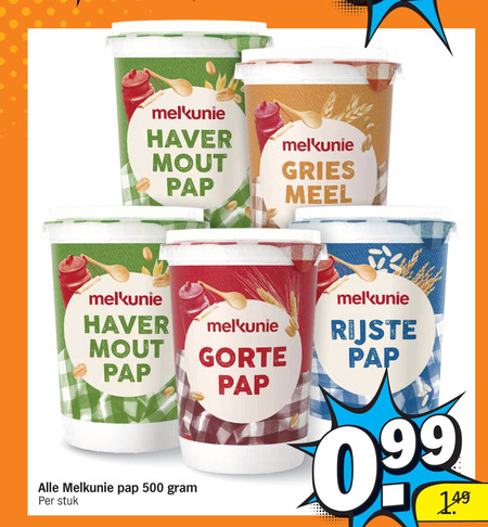Melkunie   pap folder aanbieding bij  Albert Heijn - details