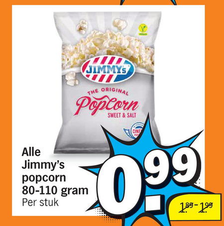 jimmys   popcorn folder aanbieding bij  Albert Heijn - details