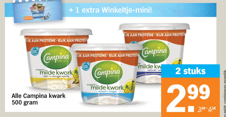 Campina   kwark folder aanbieding bij  Albert Heijn - details