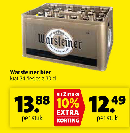 Warsteiner   krat bier folder aanbieding bij  Boni - details