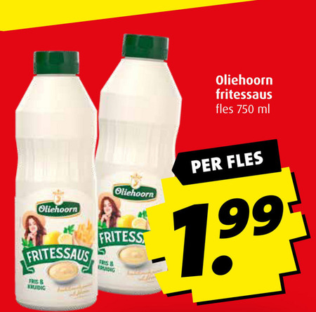 Oliehoorn   fritessaus folder aanbieding bij  Boni - details
