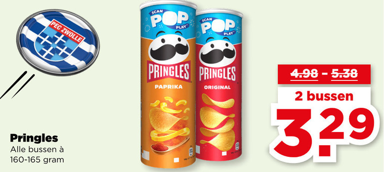 Pringles   chips folder aanbieding bij  Plus - details